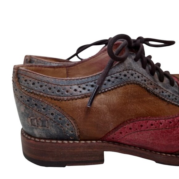 Bed Stu Lita Cobbler Wingtip Brogues Oxford Loafers Size 8.5 Leather Distressed - Picture 14 of 15